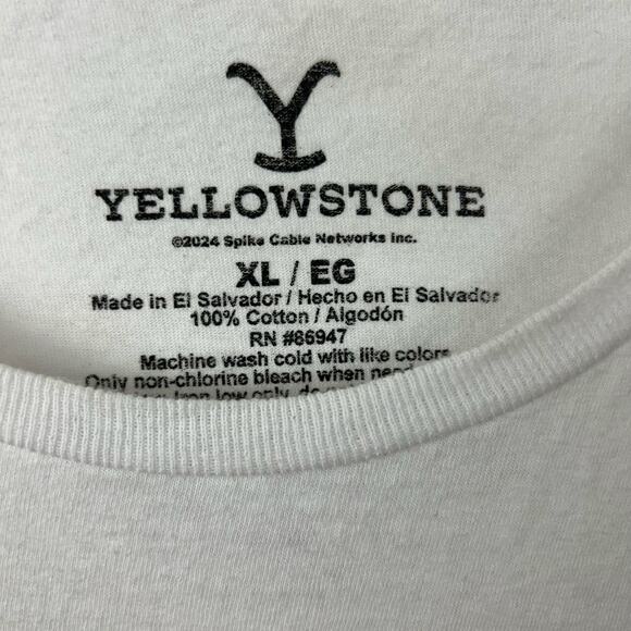 Yellowstone Men Graphic Skull Western Short Sleeve Tshirt Cotton White Size XL - Picture 3 of 5